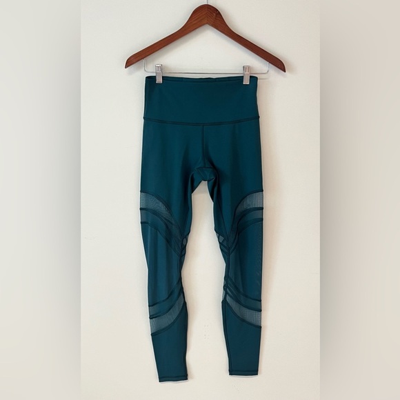Lululemon Women's Size 6 Seek The Heat Tight Mesh Leggings 28" Green Jasper - Picture 4 of 13